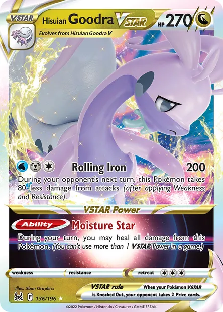 Hisuian Goodra VSTAR, Pokémon card LOR 136 — Lost Origin set