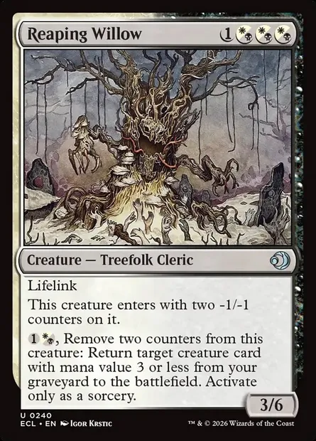 Reaping Willow, Magic card ECL 240 — Lorwyn Eclipsed set