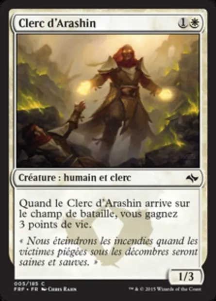 Clerc d'Arashin, carte Magic FRF 5 — extension Destin reforgé