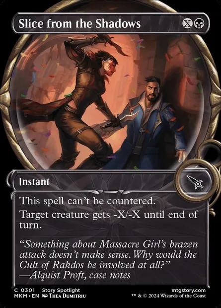 Slice from the Shadows, Magic card MKM 301 — Murders at Karlov Manor set