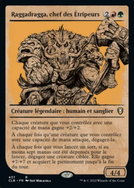 Raggadragga, chef des Étripeurs, carte Magic CLB 437 — extension Commander Légendes : la bataille de la Porte de Baldur
