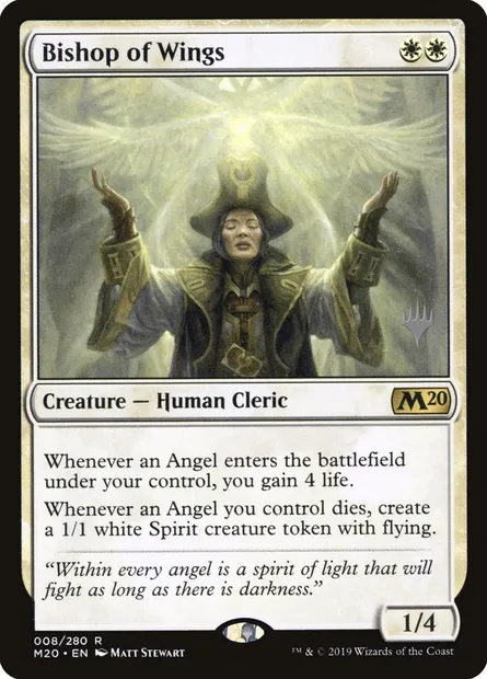 Évêque d'ailes, carte Magic PM20 8p — extension Core Set 2020 Promos