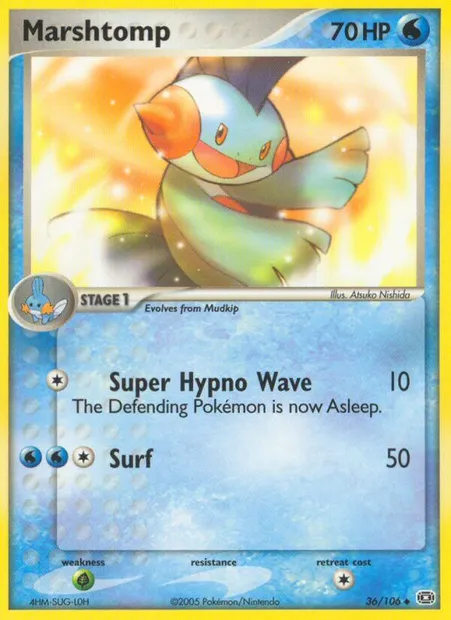 Marshtomp, Pokémon card EM 36 — Emerald set