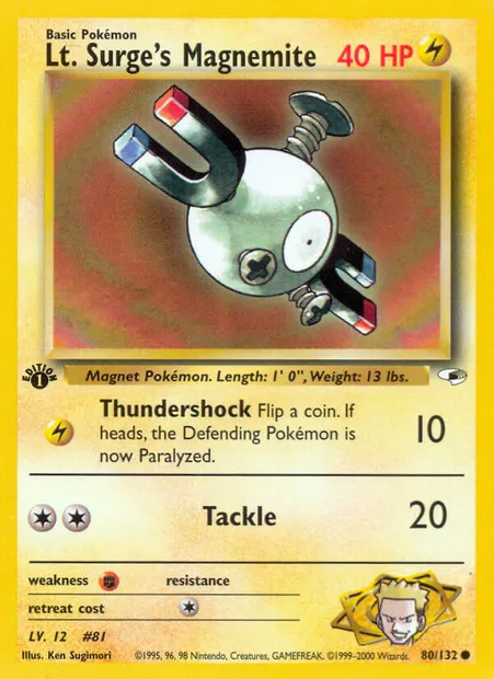 Lt. Surge's Magnemite, carte Pokémon GH 80 — extension Gym Heroes