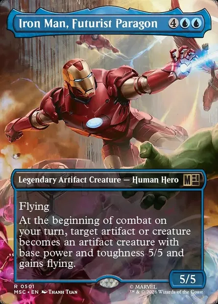 Iron Man, Futurist Paragon, Magic card MSC 501 — Marvel Super Heroes Commander set