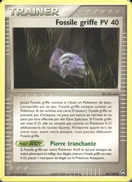 Fossile griffe, carte Pokémon PK 84 — extension EX Gardiens du Pouvoir