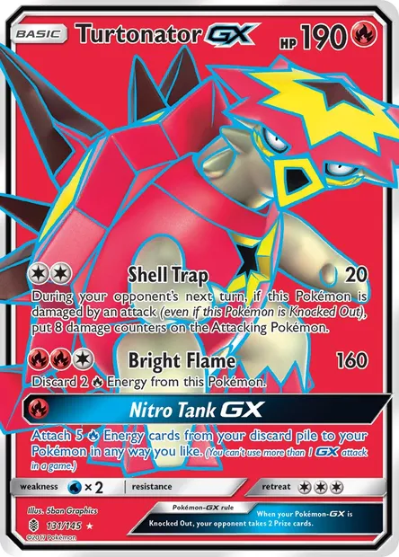 Turtonator GX, Pokémon card GRI 131 — Guardians Rising set