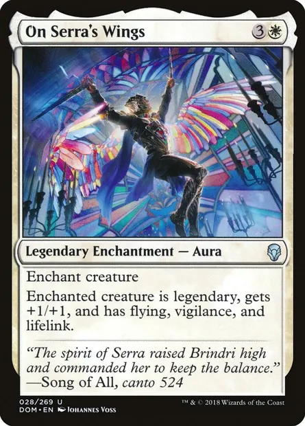 On Serra's Wings, Magic card DOM 28 — Dominaria set