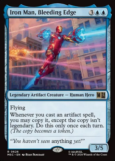 Iron Man, Bleeding Edge, Magic card MSC 626 — Marvel Super Heroes Commander set