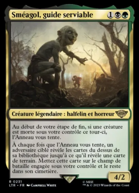 Sméagol, guide serviable, carte Magic LTR 231 — extension Le Seigneur des Anneaux : chroniques de la Terre du Milieu
