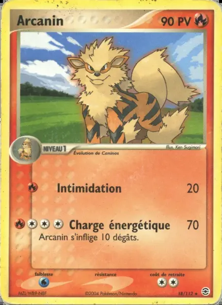 Arcanin, carte Pokémon RG 18 — extension EX Rouge Feu & Vert Feuille