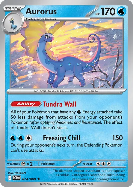 Aurorus, Pokémon card POR 024 — Perfect Order set