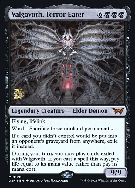 Valgavoth, Terror Eater, Magic card PDSK 120s — Duskmourn: House of Horror Promos set