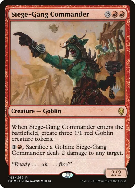 Commandant des assiégeants, carte Magic PDOM 143p — extension Dominaria Promos