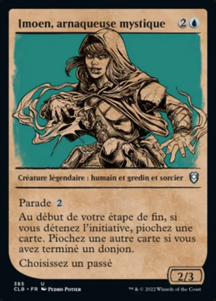 Imoen, arnaqueuse mystique, carte Magic CLB 385 — extension Commander Légendes : la bataille de la Porte de Baldur