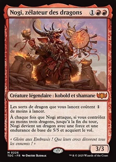 Nogi, zélateur des dragons, carte Magic TDC 226 — extension Tarkir: Dragonstorm Commander