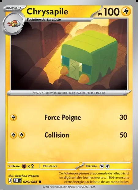 Chrysapile, carte Pokémon PBL 025 — extension Nuit Noire
