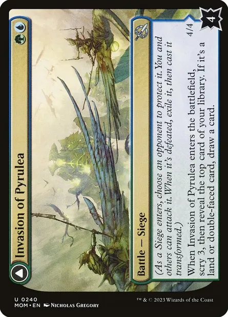 Invasion of Pyrulea // Gargantuan Slabhorn, Magic card MOM 240 — March of the Machine set