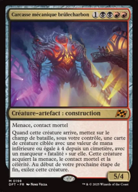Carcasse mécanique brûlecharbon, carte Magic DFT 198 — extension Aetherdrift