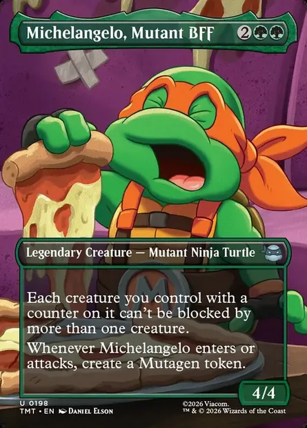 Michelangelo, Mutant BFF, Magic card TMT 198 — Teenage Mutant Ninja Turtles set