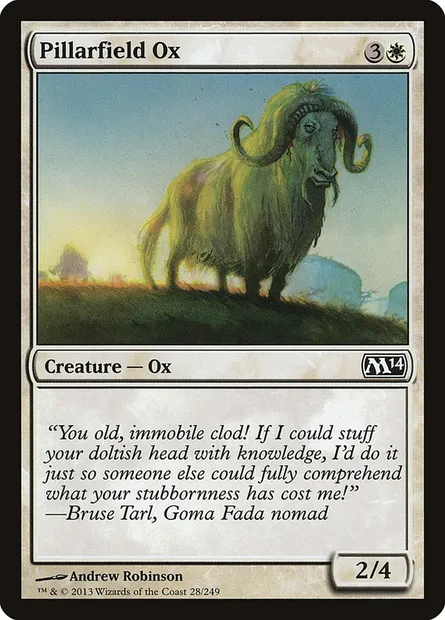 Pillarfield Ox, Magic card M14 28 — Magic 2014 set