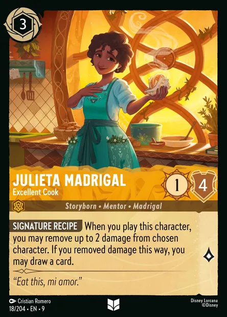 Julieta Madrigal - Excellent Cook, Disney Lorcana card CH9-018 — Fabled set