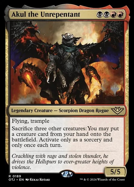 Akul the Unrepentant, Magic card POTJ 189p — Outlaws of Thunder Junction Promos set