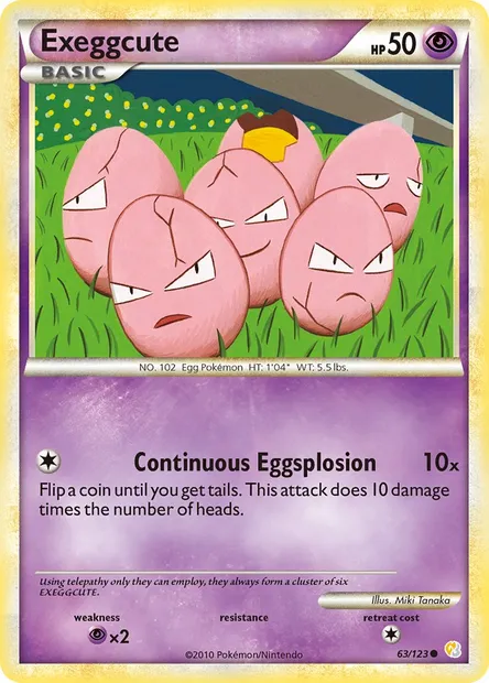 Exeggcute, Pokémon card HS 63 — HeartGold SoulSilver set