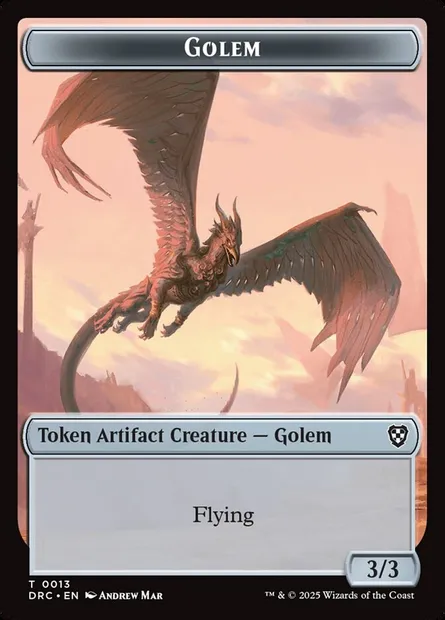 Golem, Magic card TDRC 13 — Aetherdrift Commander Tokens set
