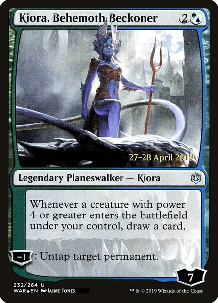 Kiora, Behemoth Beckoner, Magic card PWAR 232s — War of the Spark Promos set
