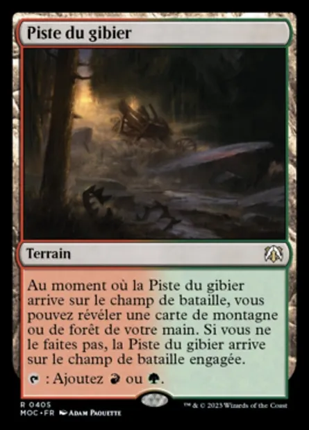Piste du gibier, carte Magic MOC 405 — extension March of the Machine Commander