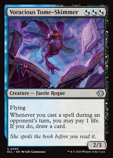 Voracious Tome-Skimmer, Magic card ECL 250 — Lorwyn Eclipsed set