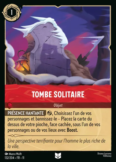 Tombe solitaire, carte Disney Lorcana CH11-132 — extension Givresort