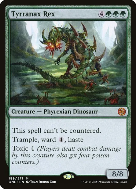 Tyrranax Rex, Magic card ONE 189 — Phyrexia: All Will Be One set