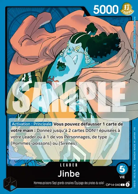 Jinbe, carte One Piece OP14-040 — extension LES SEPT DE LA MER D'AZUR