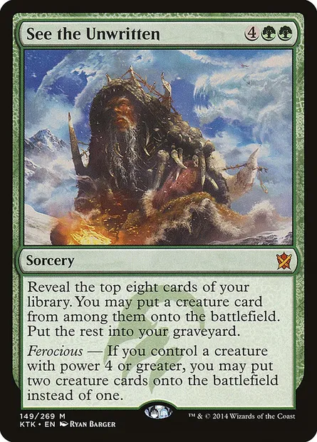 See the Unwritten, Magic card KTK 149 — Khans of Tarkir set