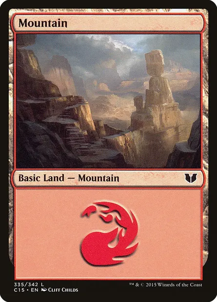 Mountain, Magic card C15 335 — Commander 2015 set
