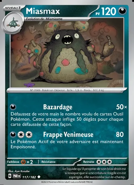 Miasmax, carte Pokémon PAR 117 — extension Faille Paradoxe