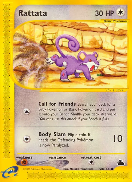 Rattata, carte Pokémon SK 90 — extension Skyridge