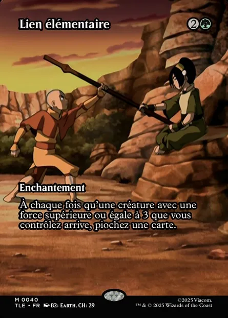 Lien élémentaire, carte Magic TLE 40 — extension Avatar: The Last Airbender Eternal