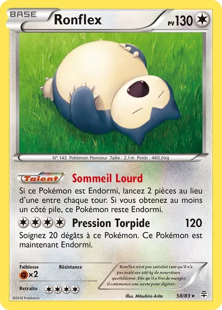 Ronflex, carte Pokémon GEN 58 — extension Générations