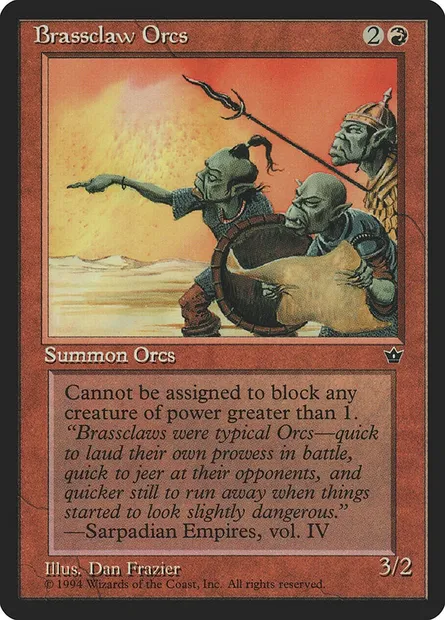 Brassclaw Orcs, Magic card FEM 49b — Fallen Empires set