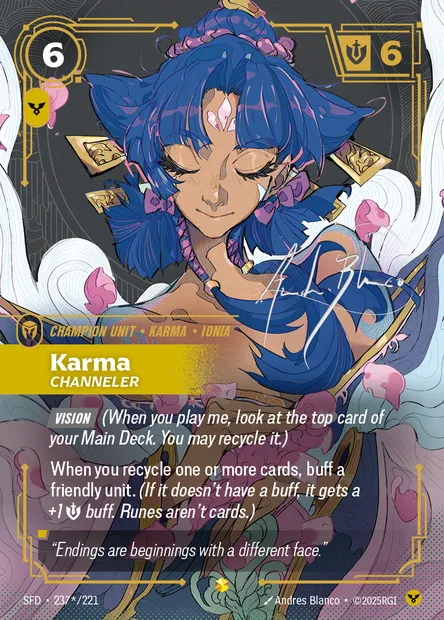 Karma, carte Riftbound SFD 237* — extension Spiritforged