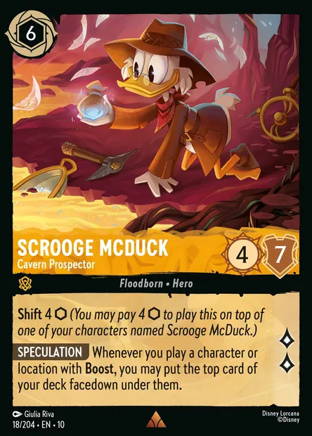 Scrooge McDuck - Cavern Prospector, Disney Lorcana card CH10-018 — Whispers in the Well set