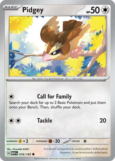 Pidgey, Pokémon card MEW 016 — 151 set