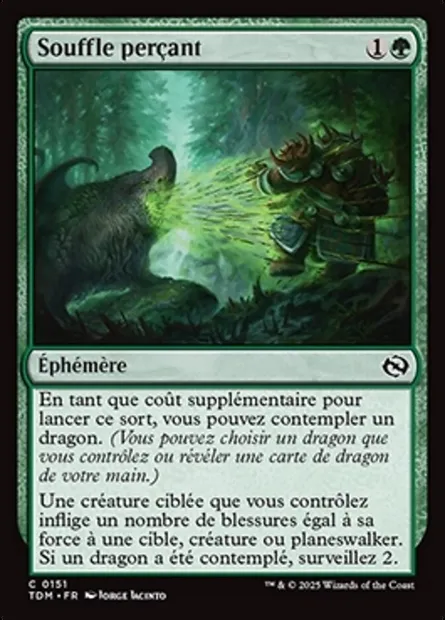 Souffle perçant, carte Magic TDM 151 — extension Tarkir: Dragonstorm