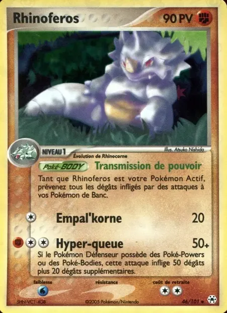 Rhinoféros, carte Pokémon HL 46 — extension EX Légendes Oubliées