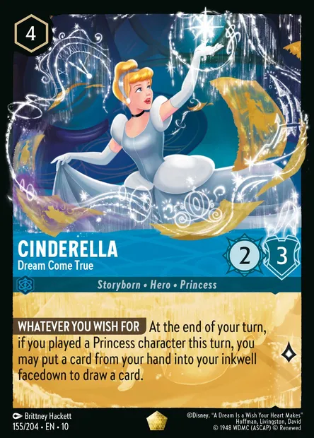 Cinderella - Dream Come True, Disney Lorcana card CH10-155 — Whispers in the Well set