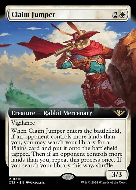 Claim Jumper, Magic card OTJ 310 — Outlaws of Thunder Junction set