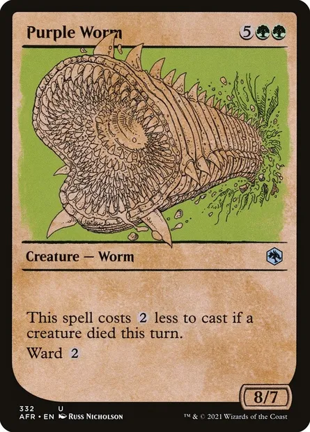 Purple Worm, Magic card AFR 332 — Adventures in the Forgotten Realms set